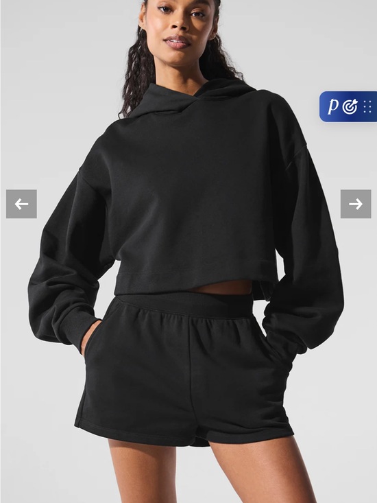 ALO Yoga Tops - ALO Yoga Black Cropped Hoodie - Lightweight Pullover - Size M - Like New
